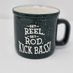 HALLMARK MUG - GET REEL GET ROD KICK BASS - FISHING - 15 oz COFFEE MUG